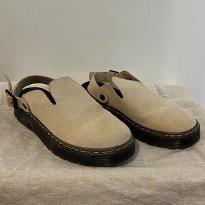 Dr. Martens Carlson Suede Slingback Mules – Beige | Size US 7 / EU 38